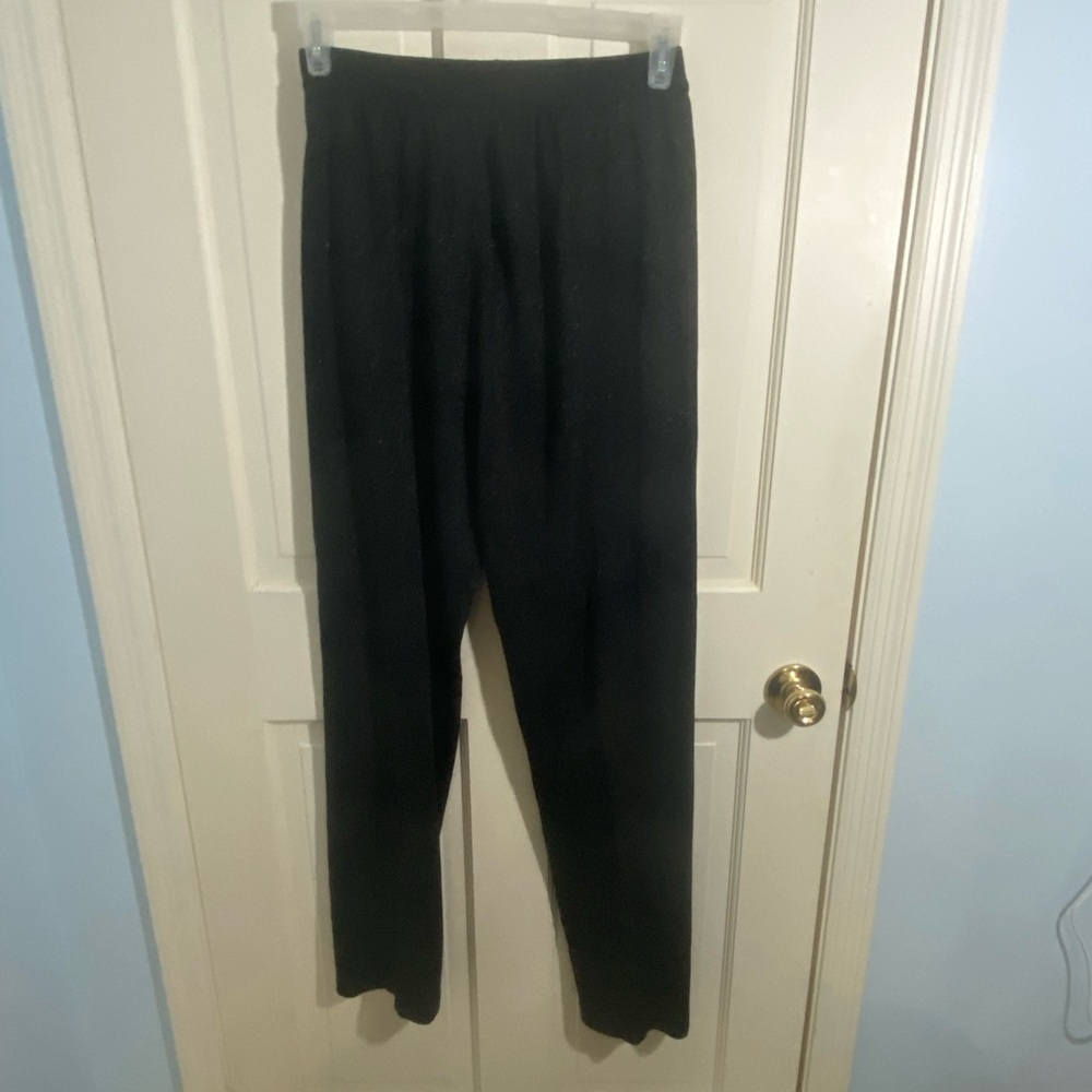 Vintage Lisa Ashley Black Sparkle Stretch Pants Size MEDIUM